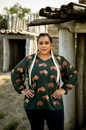 Ledger Bison Chiffon Blouse