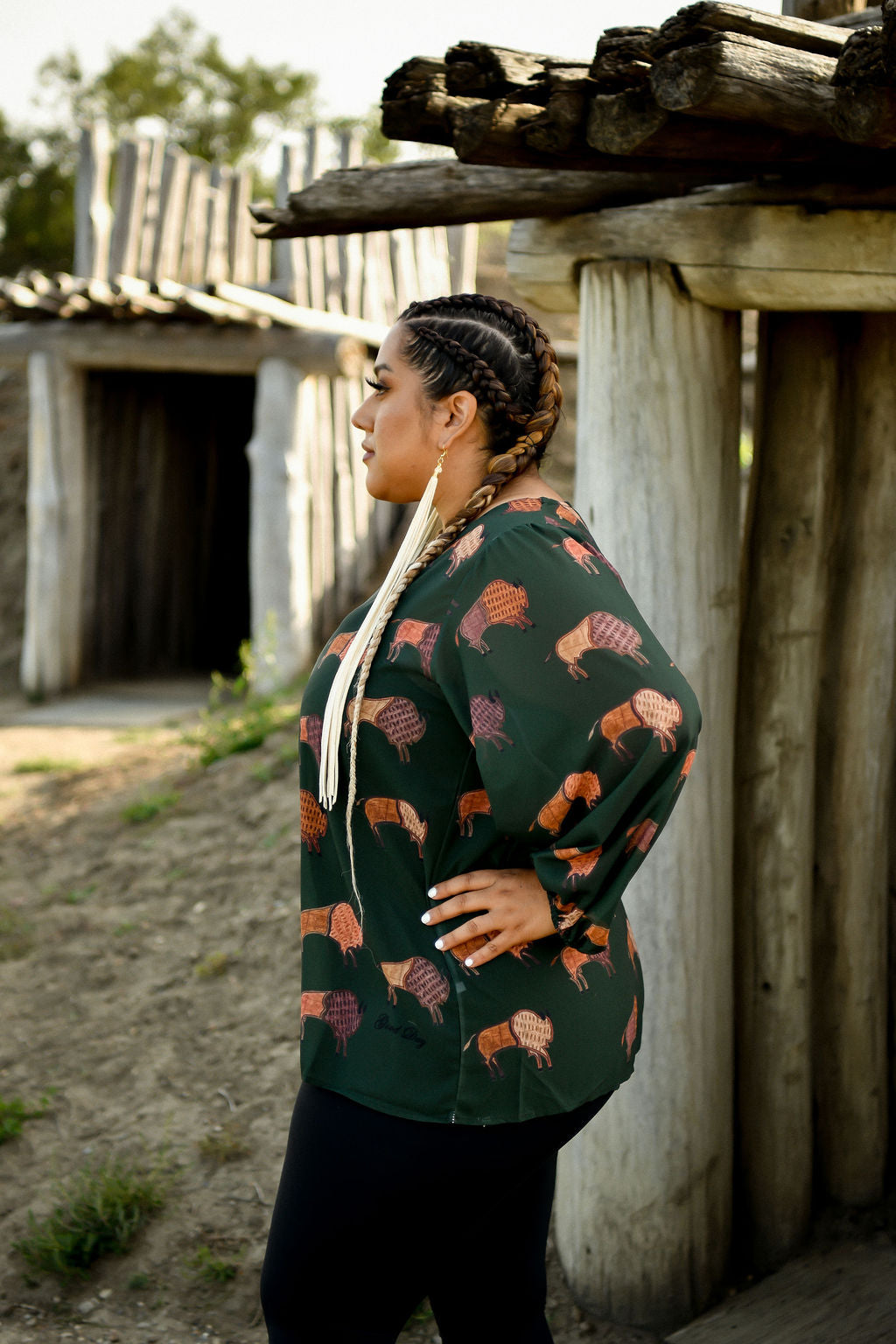 Ledger Bison Chiffon Blouse