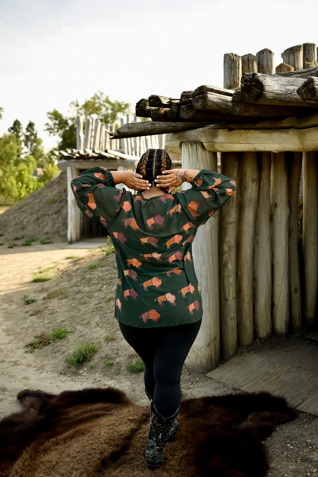 Ledger Bison Chiffon Blouse