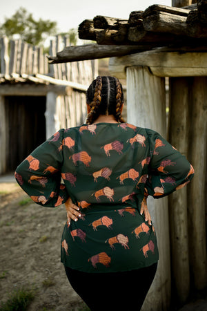 Ledger Bison Chiffon Blouse