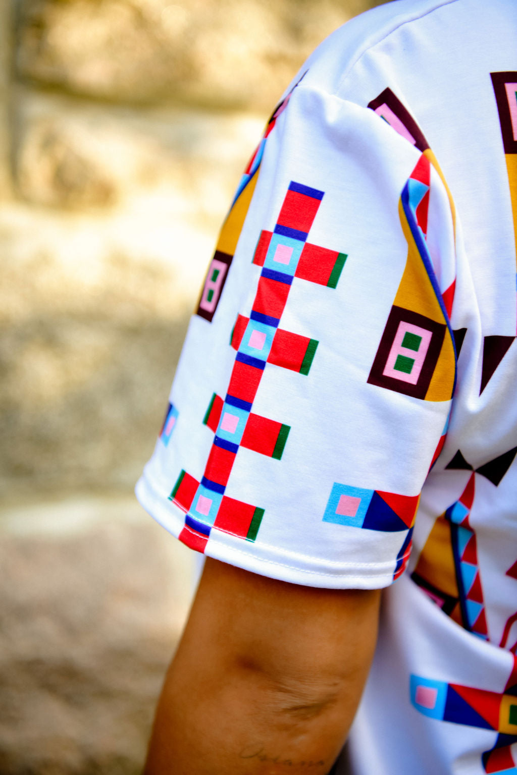 Geometric Design Tee Shirt Dress