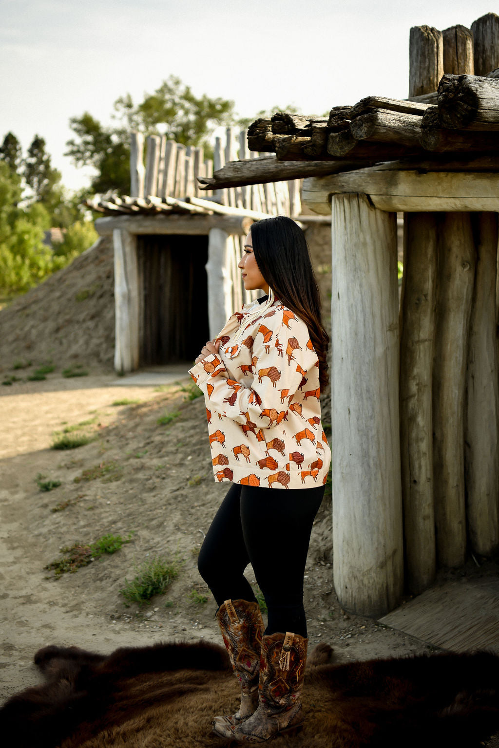Ledger Bison Cotton Jacket - Tan