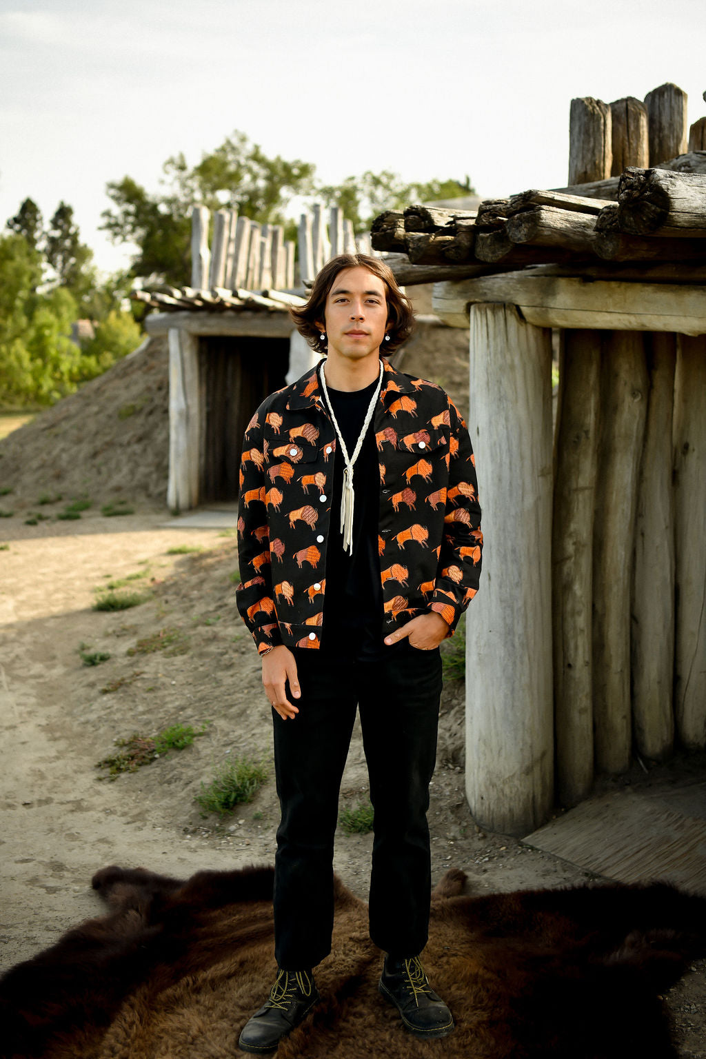 Ledger Bison Cotton Jacket - Black