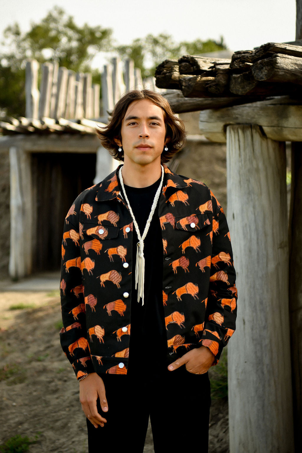 Ledger Bison Cotton Jacket - Black