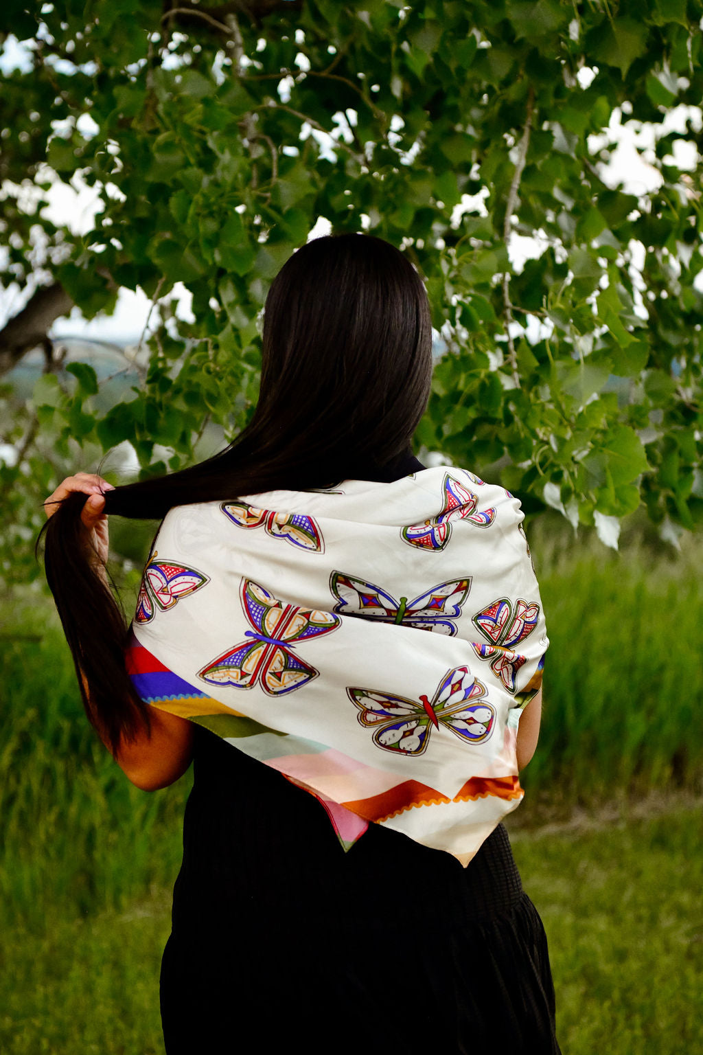 Parfleche Butterfly Silk Scarf