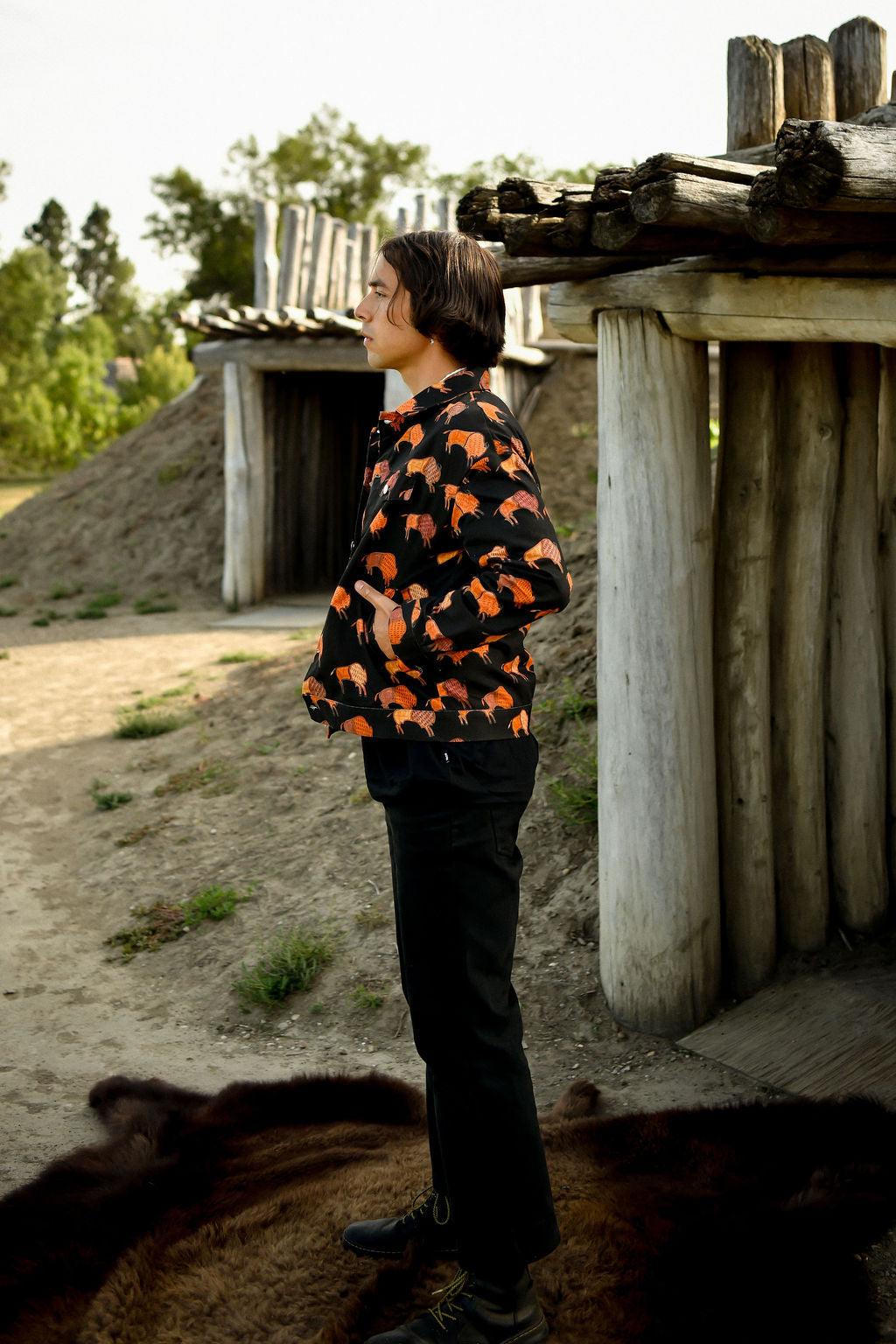 Ledger Bison Cotton Jacket - Black