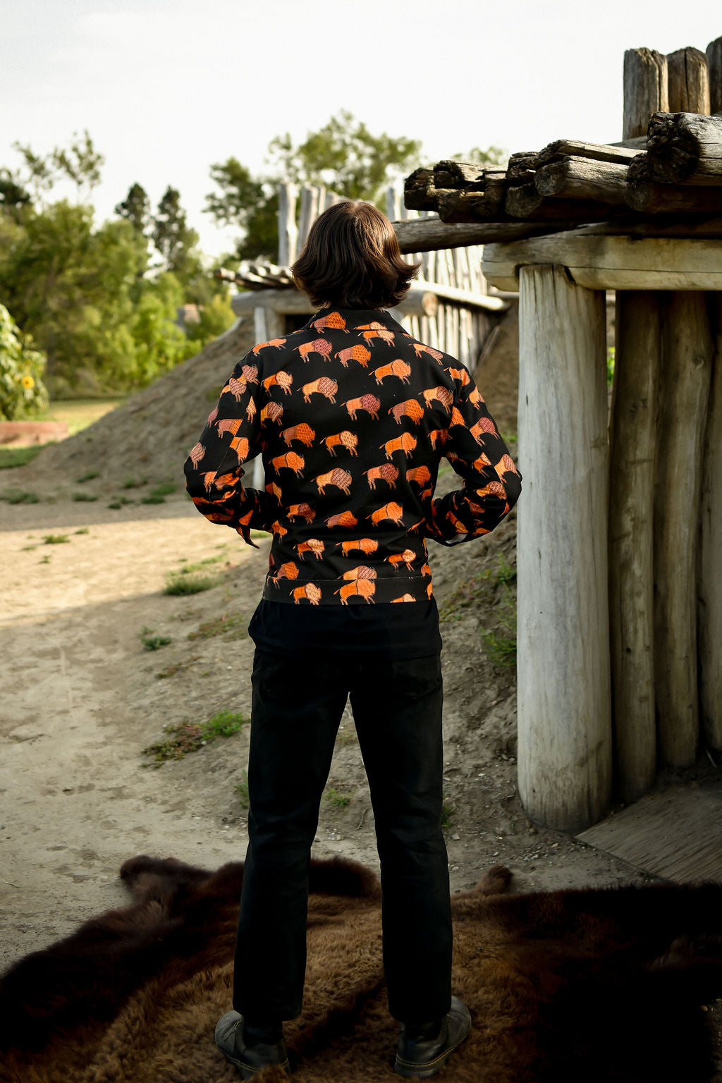 Ledger Bison Cotton Jacket - Black
