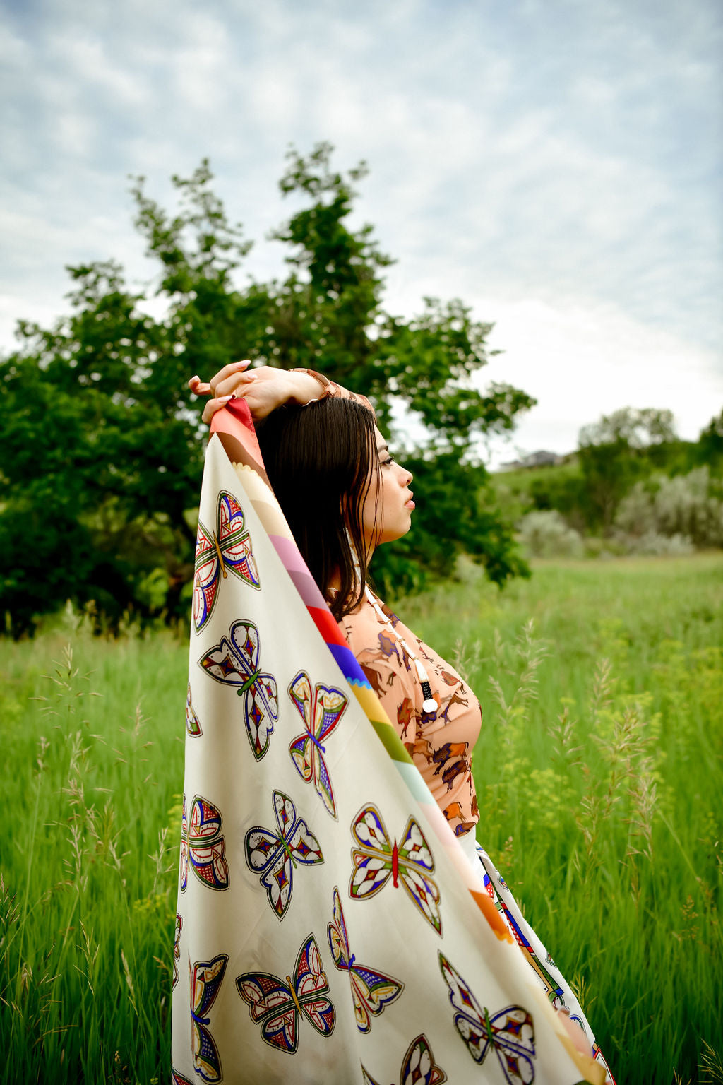 Parfleche Butterfly Silk Scarf