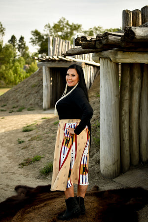 Geometric Arrowhead Midi Skirt