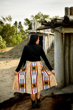Geometric Arrowhead Midi Skirt