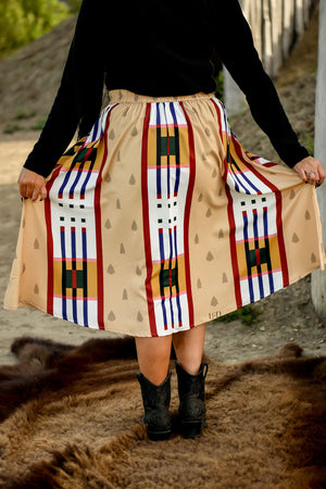 Geometric Arrowhead Midi Skirt