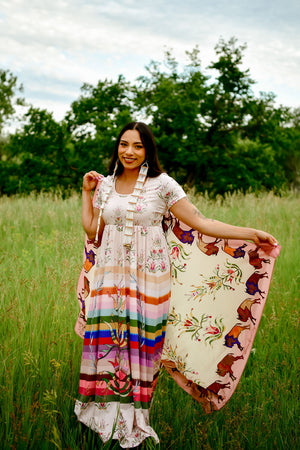 Bison Floral Silk Scarf