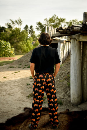 Ledger Bison Cotton Pants -Black
