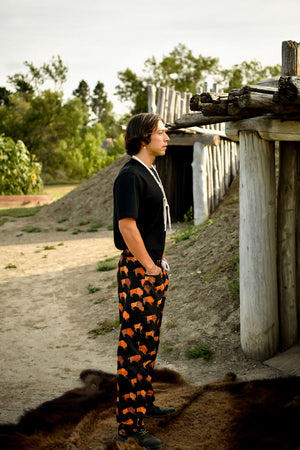 Ledger Bison Cotton Pants -Black