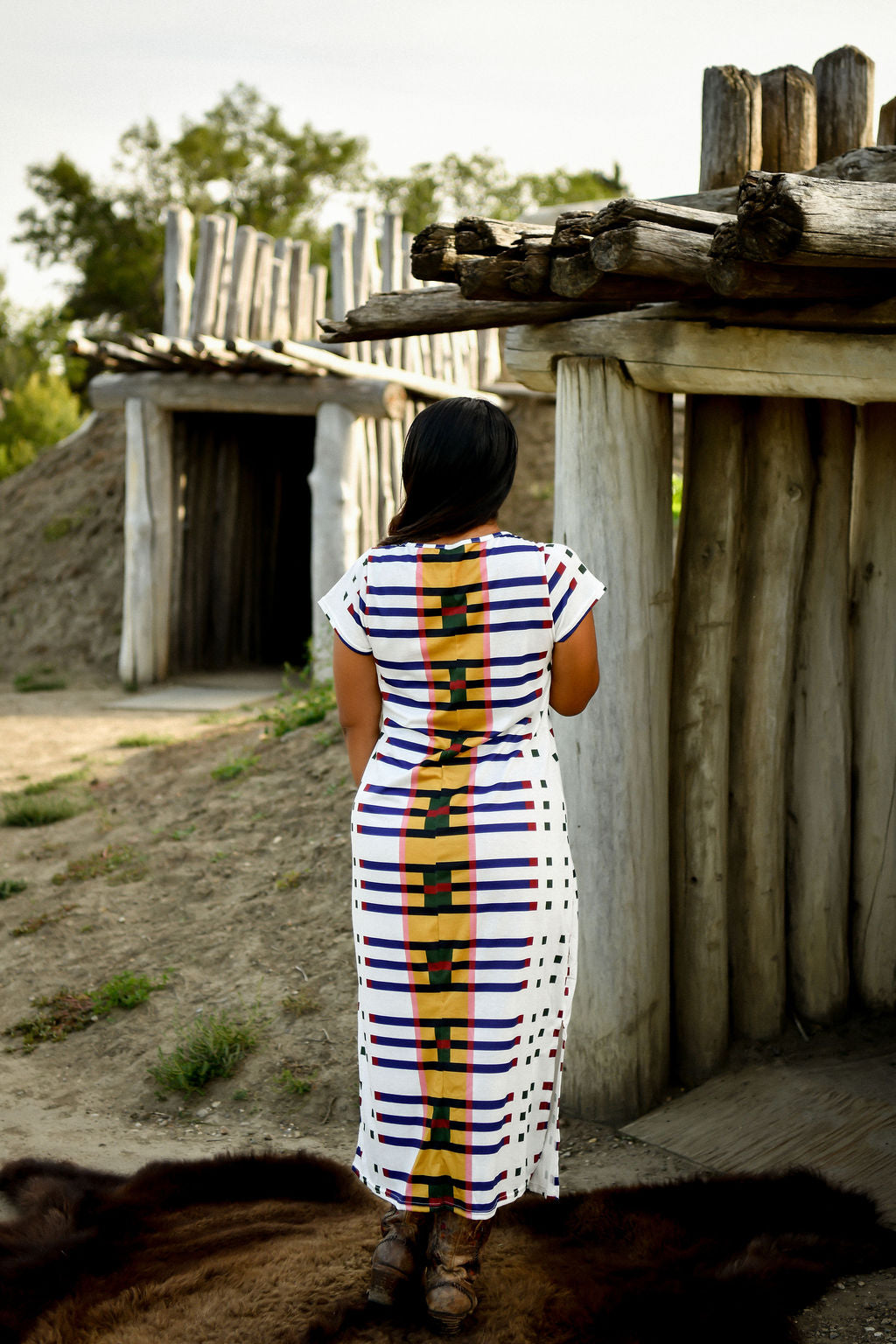 Geometric Design Maxi Dress