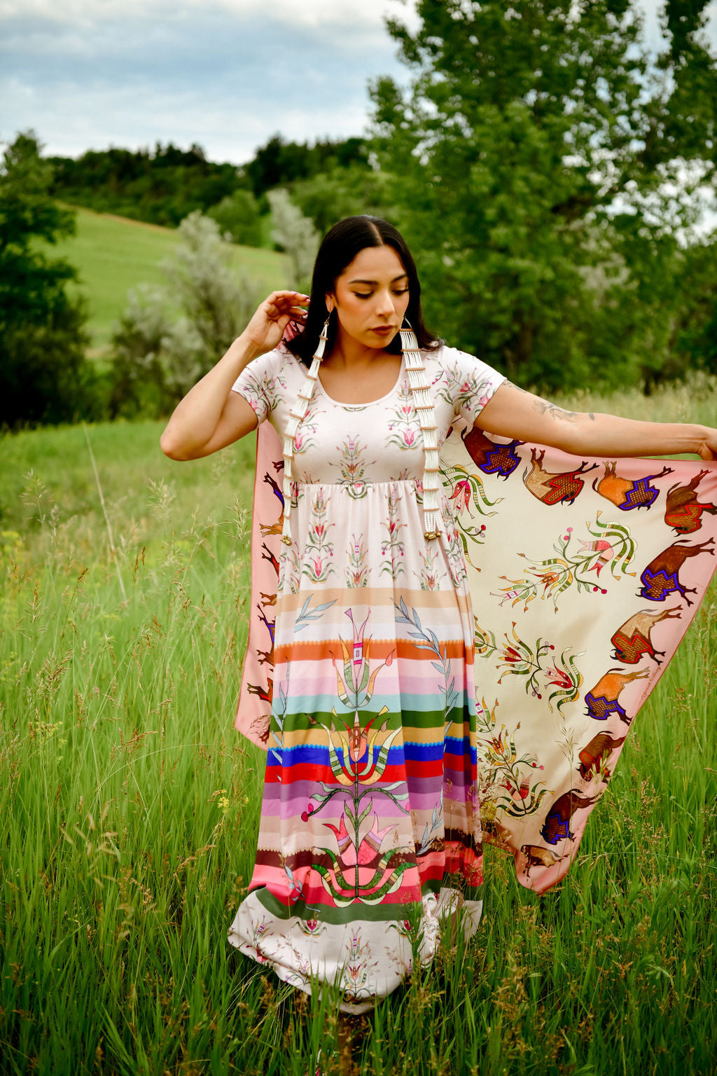 Floral Ribbons Maxi Dress