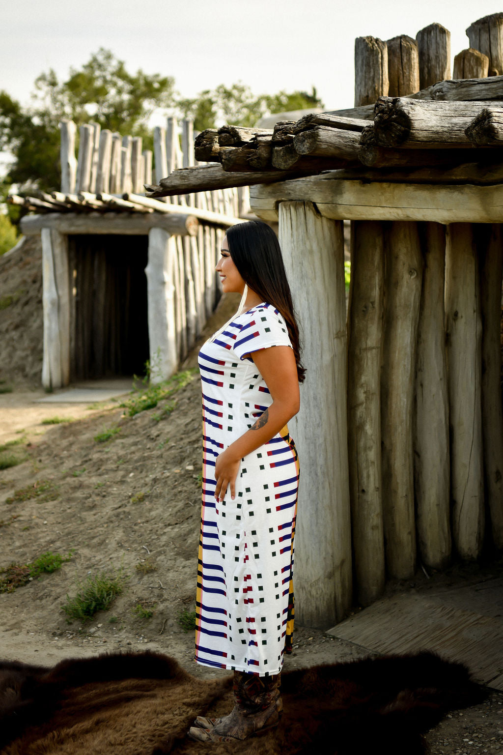 Geometric Design Maxi Dress