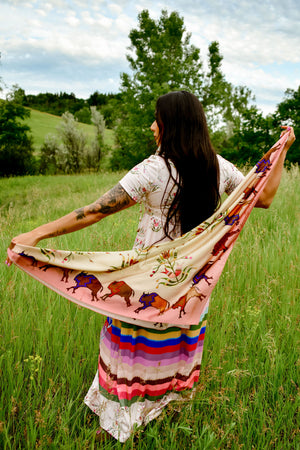 Bison Floral Silk Scarf