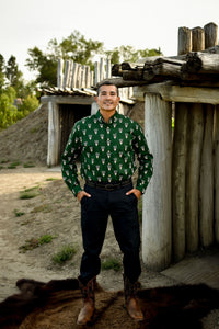 Feathers Cotton Button Up