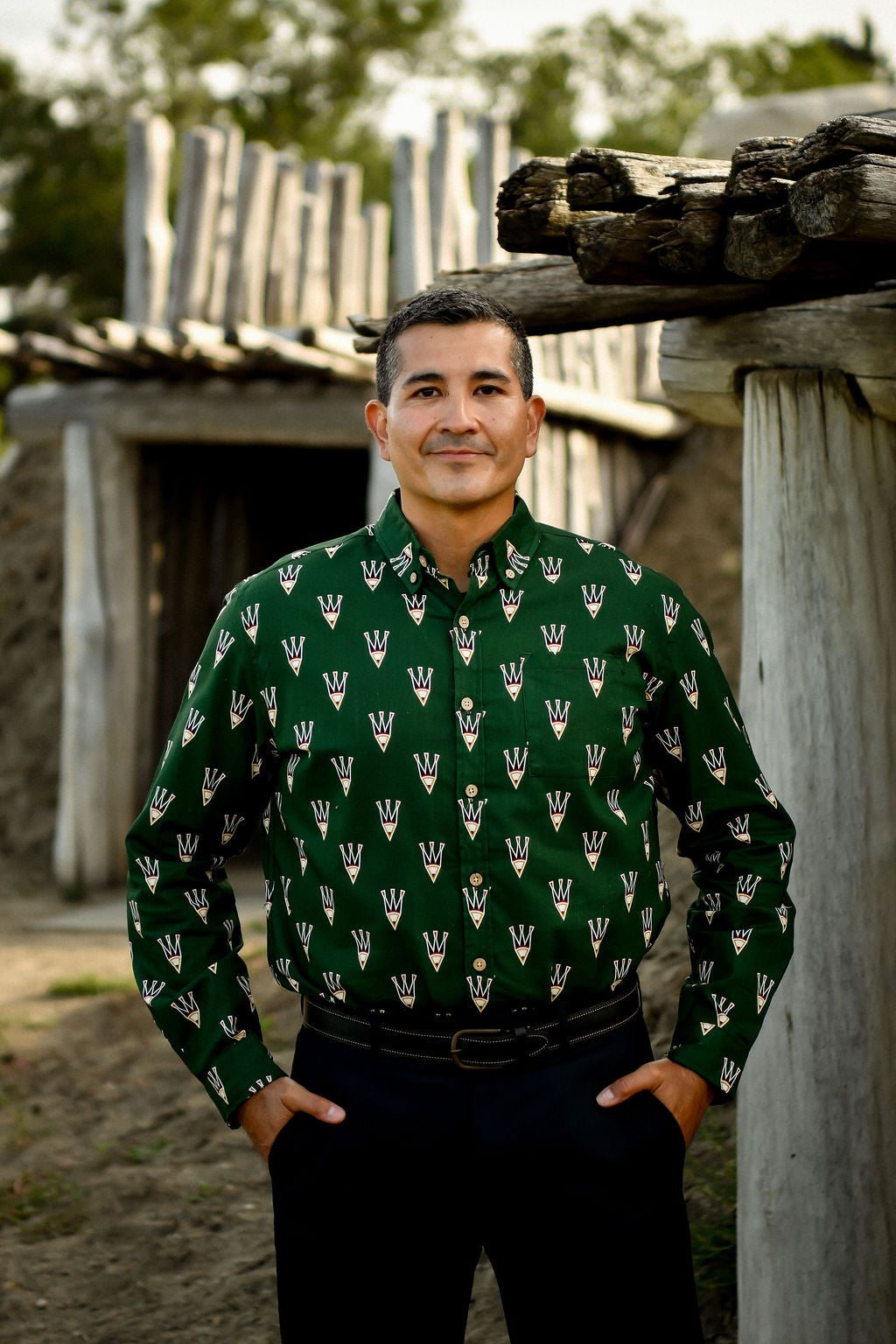 Feathers Cotton Button Up