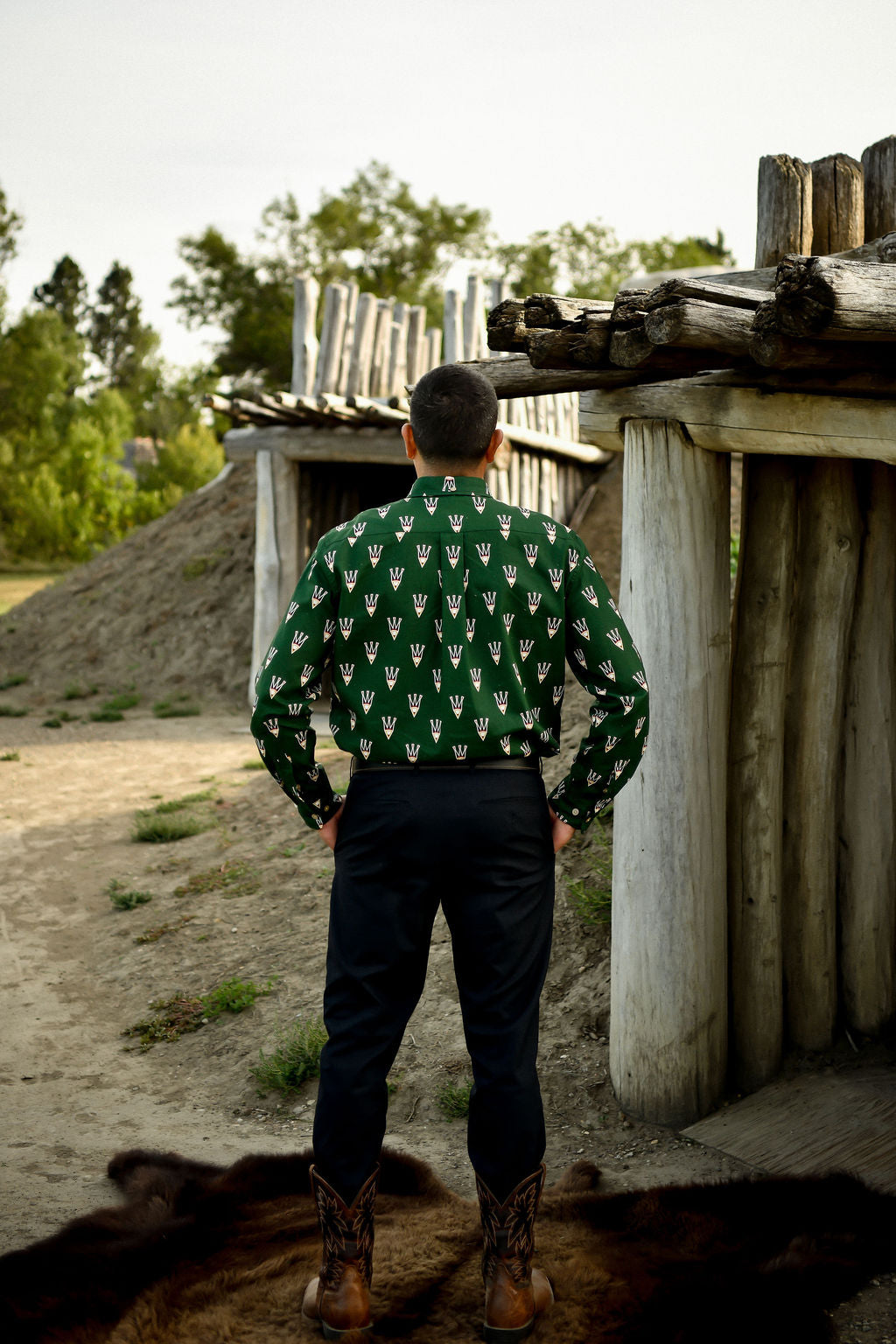 Feathers Cotton Button Up