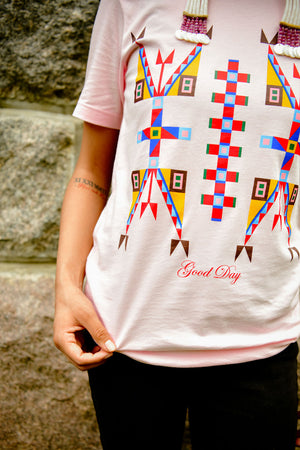 Geometric Design Tee - Pink