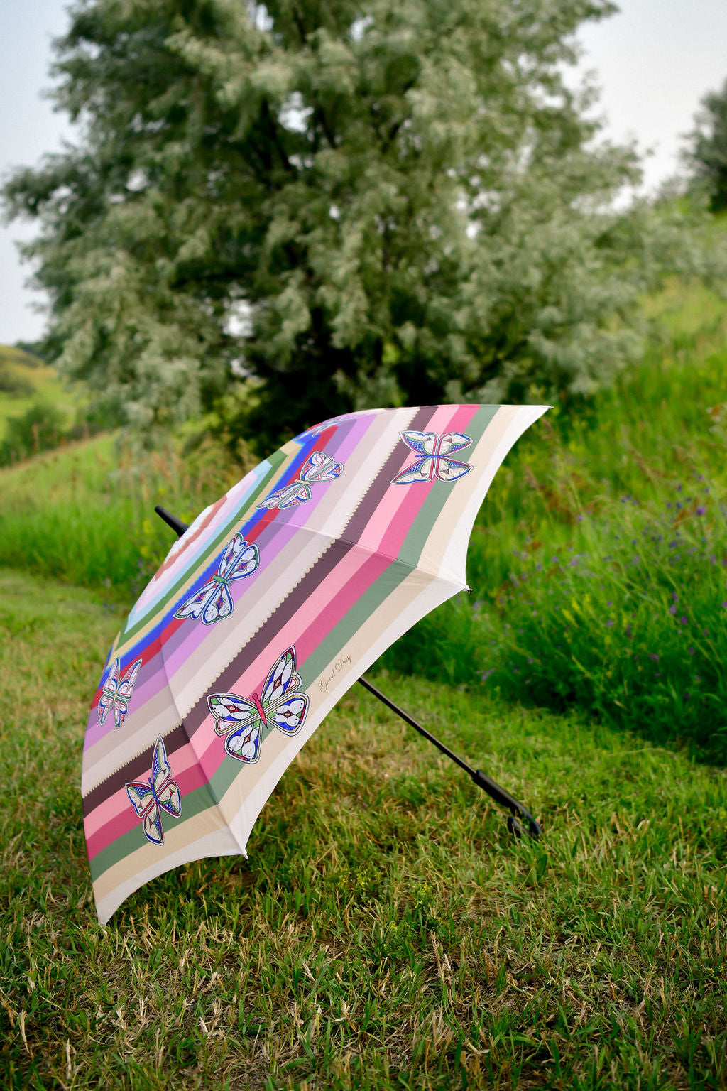 Ribbons Butterfly Hook Umbrella - Full Size