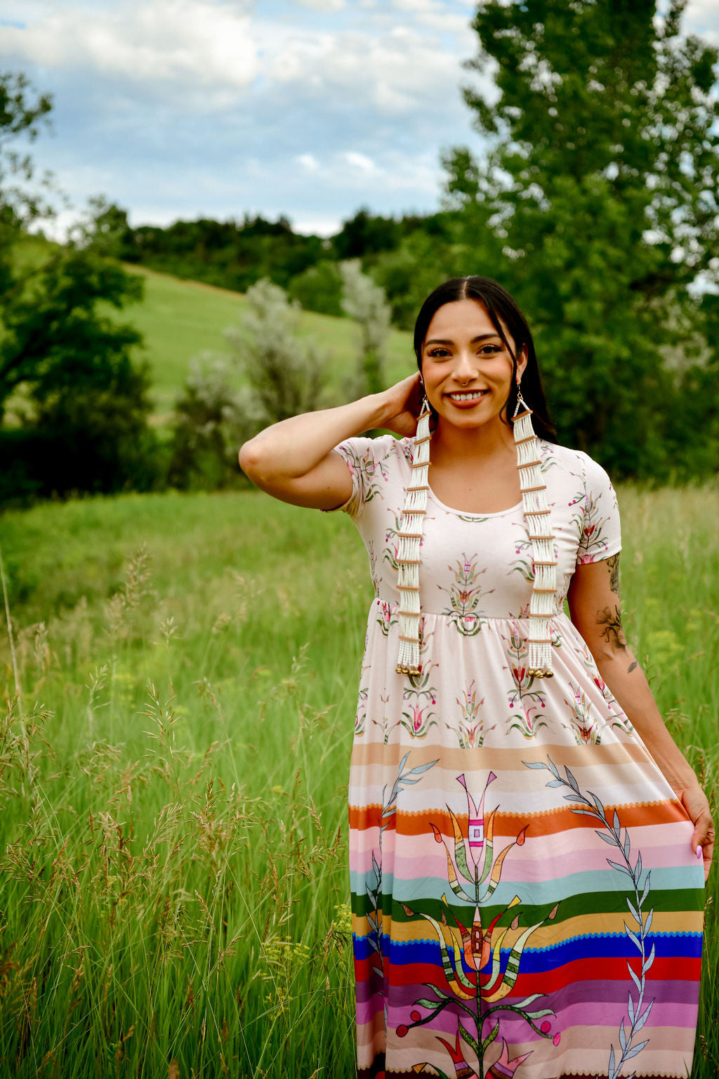 Floral Ribbons Maxi Dress