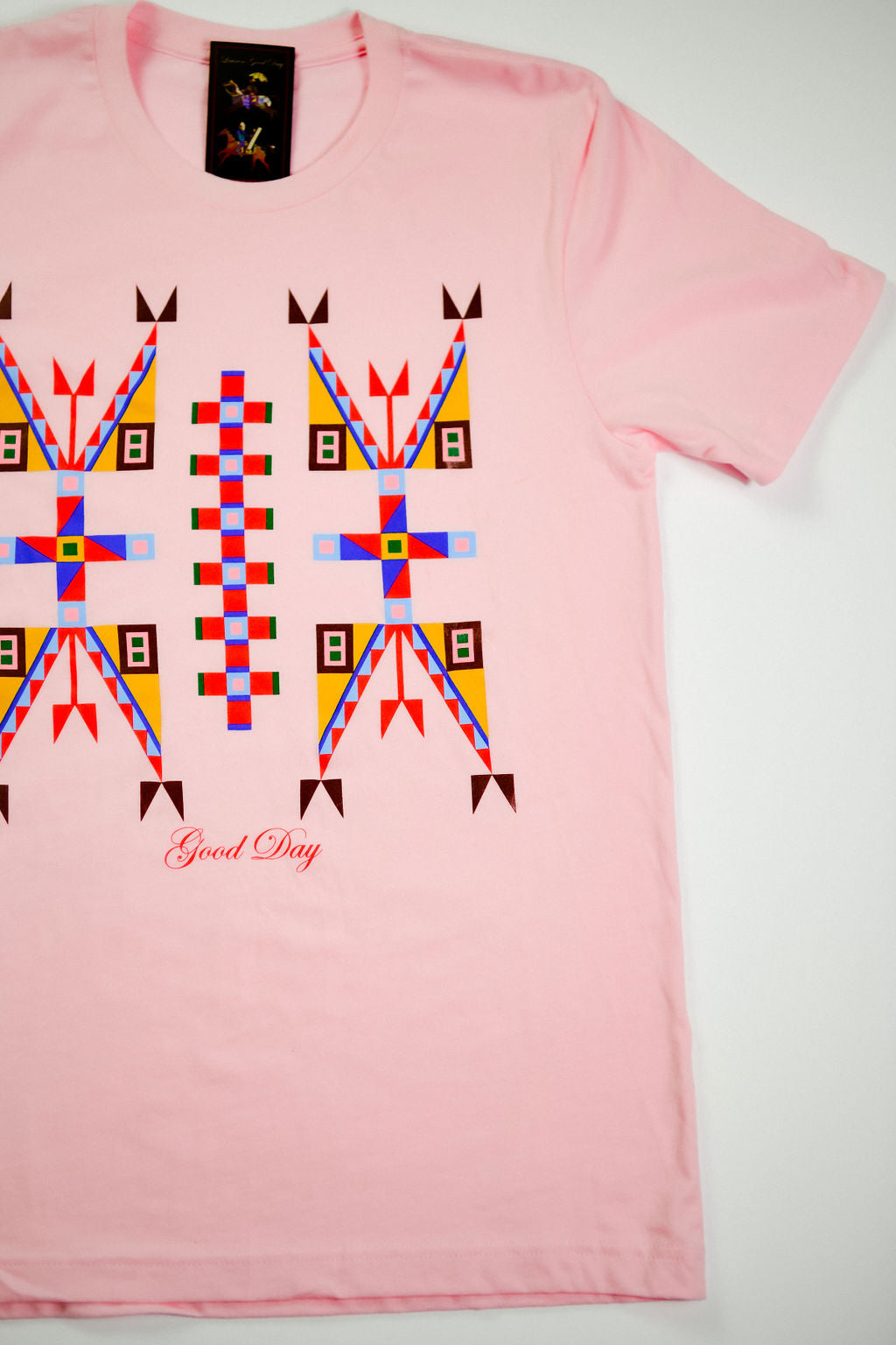 Geometric Design Tee - Pink