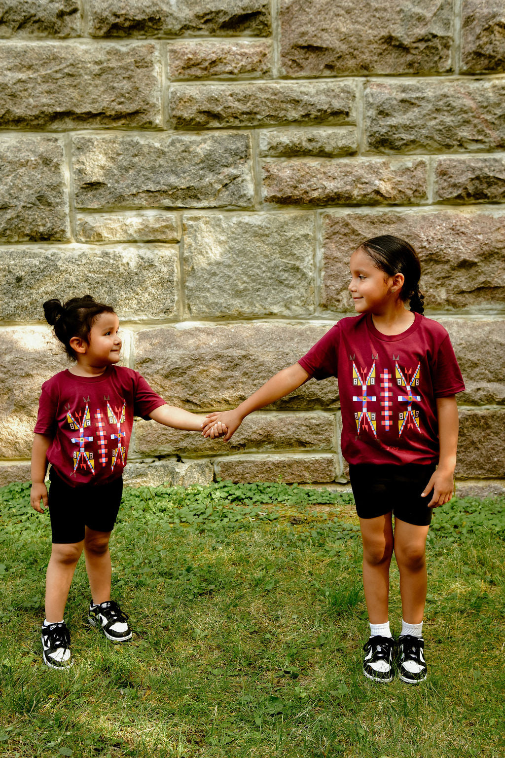 Geometric Design Tee - Maroon - YOUTH