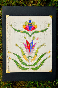 "My Garden, Floral 6" Original Ledger Drawing