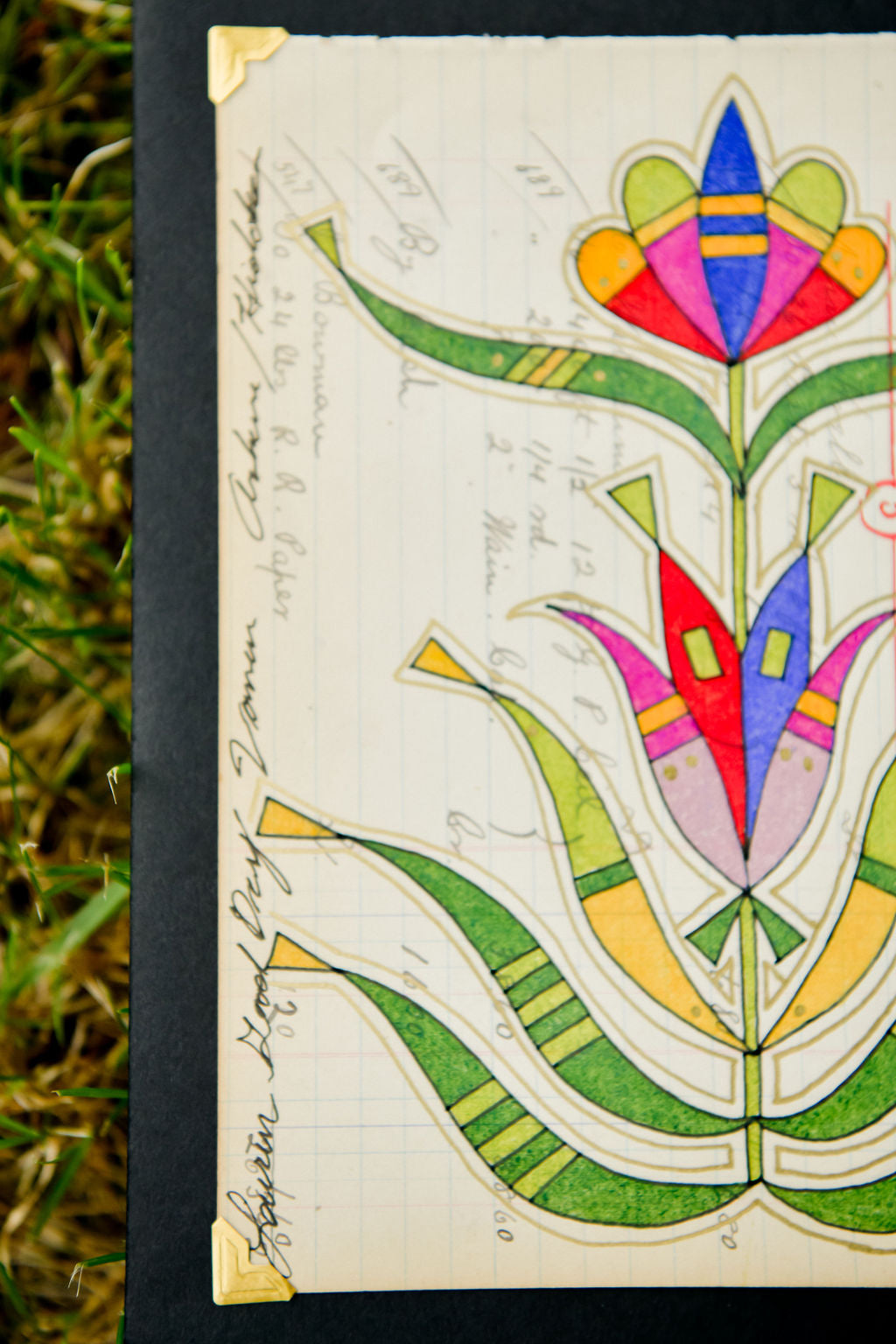 "My Garden, Floral 6" Original Ledger Drawing