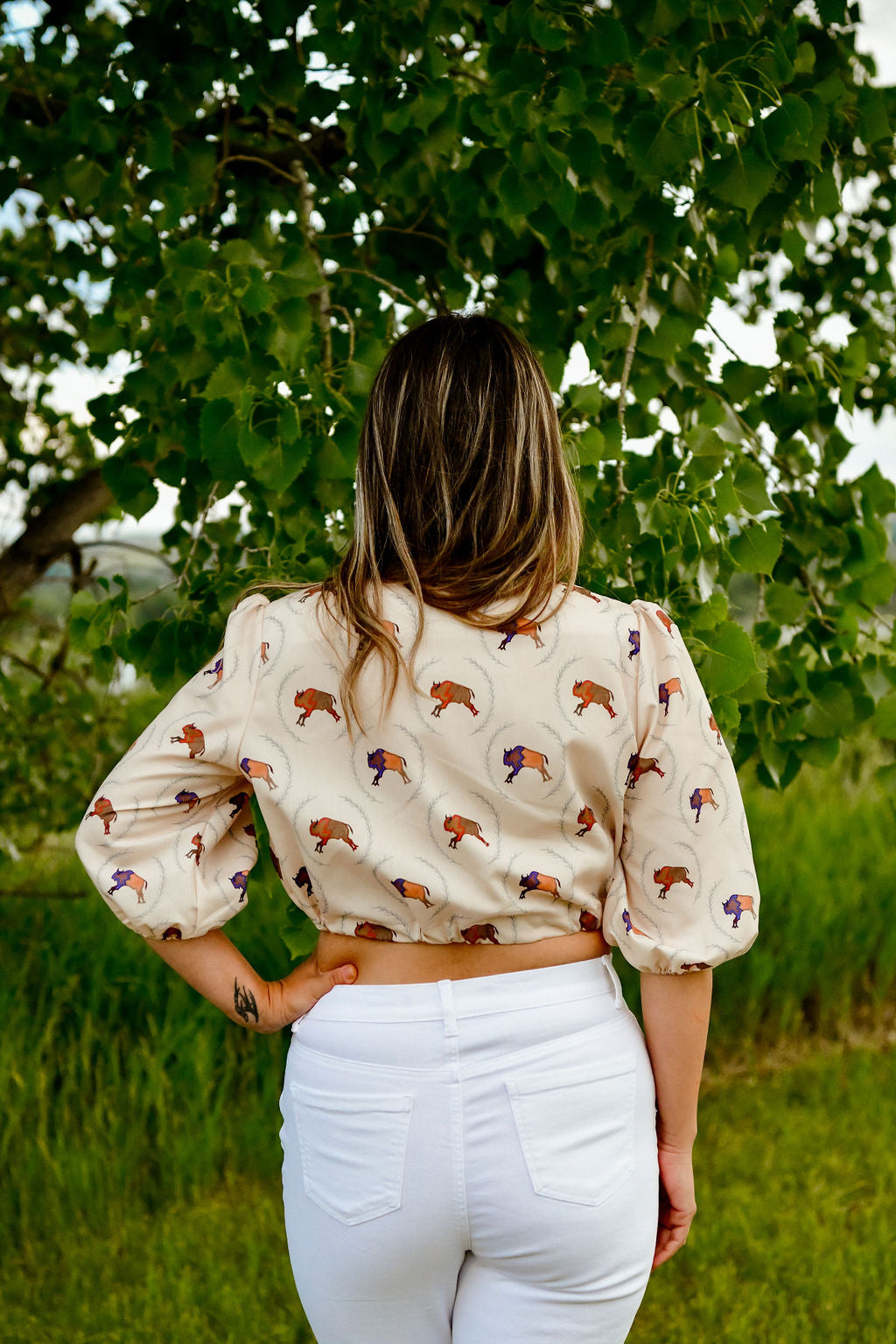 Bison Sage Tie Top