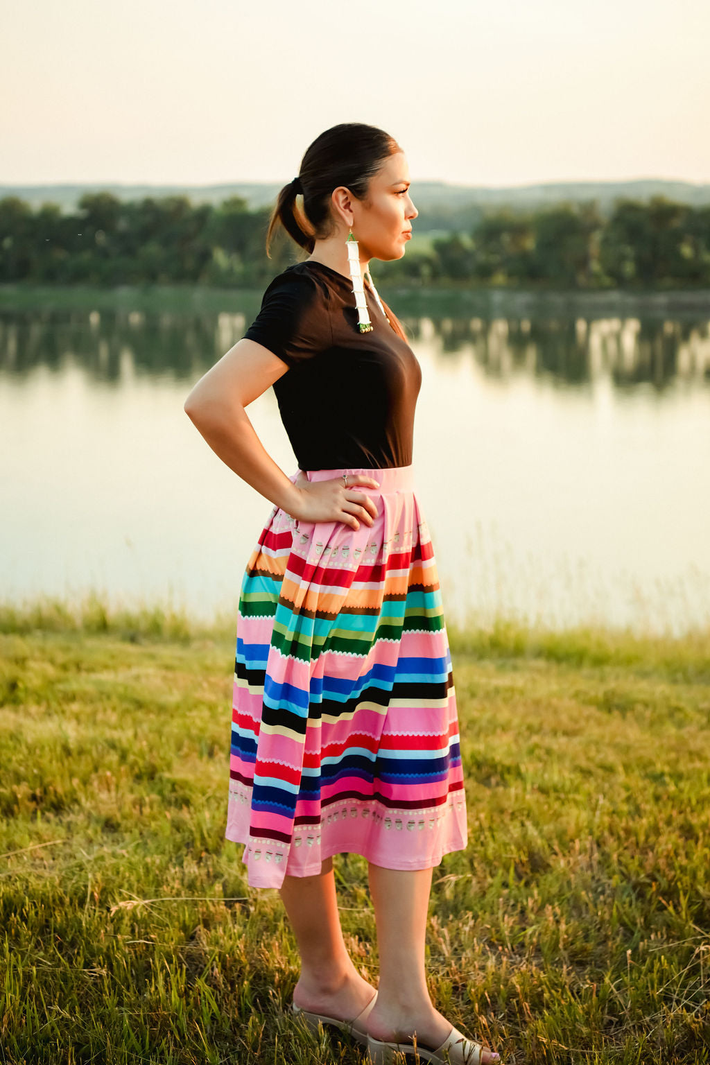 Ribbons Midi Skirt