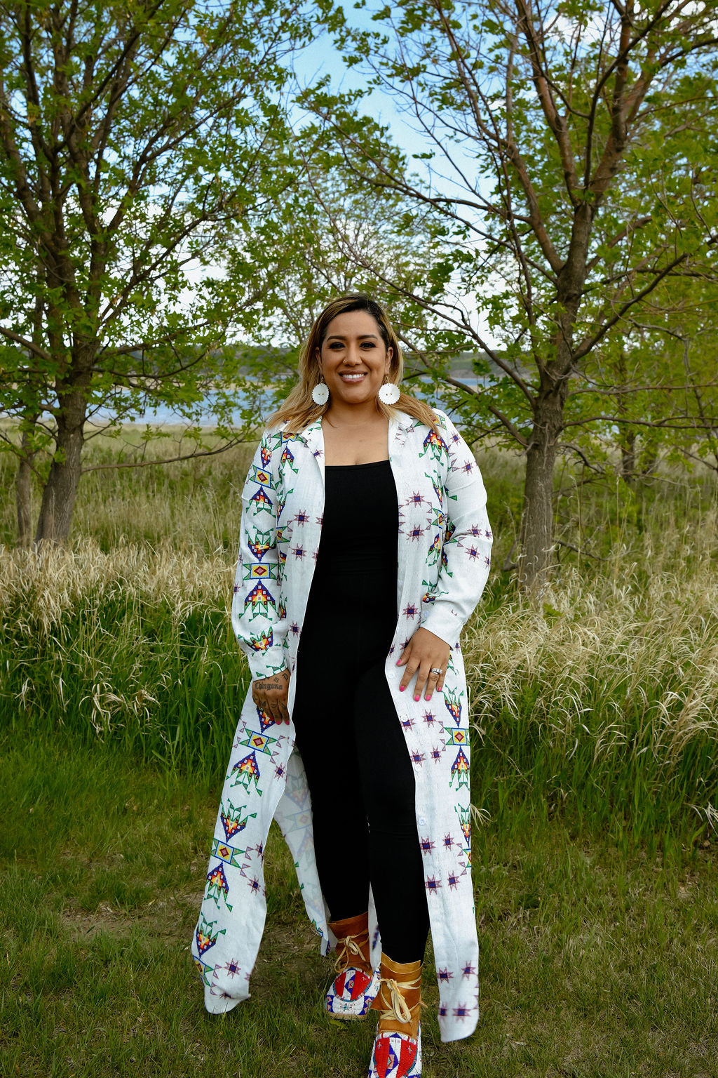Beadwork Maxi Button Up
