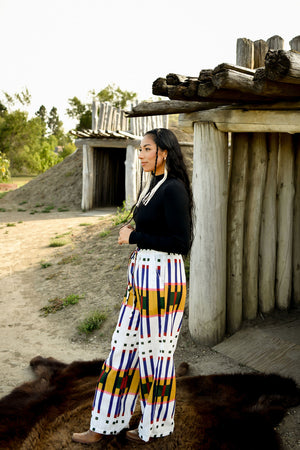 Geometric Wide Leg Pants