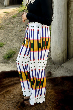 Geometric Wide Leg Pants