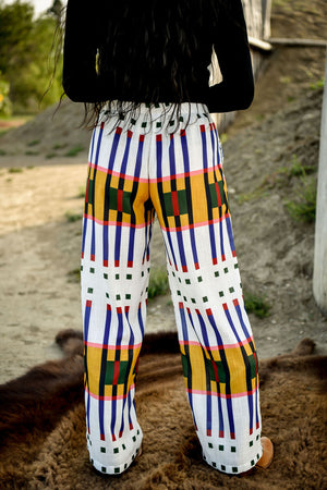 Geometric Wide Leg Pants