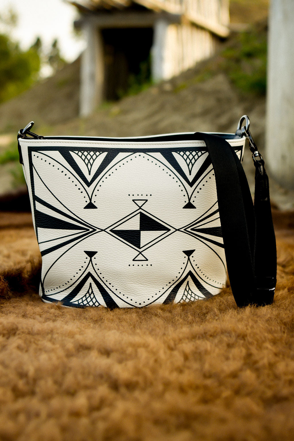 Parfleche Lines Leather Crossbody (Made to Order)