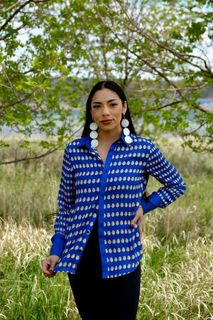 Cowrie Chiffon Button Blouse