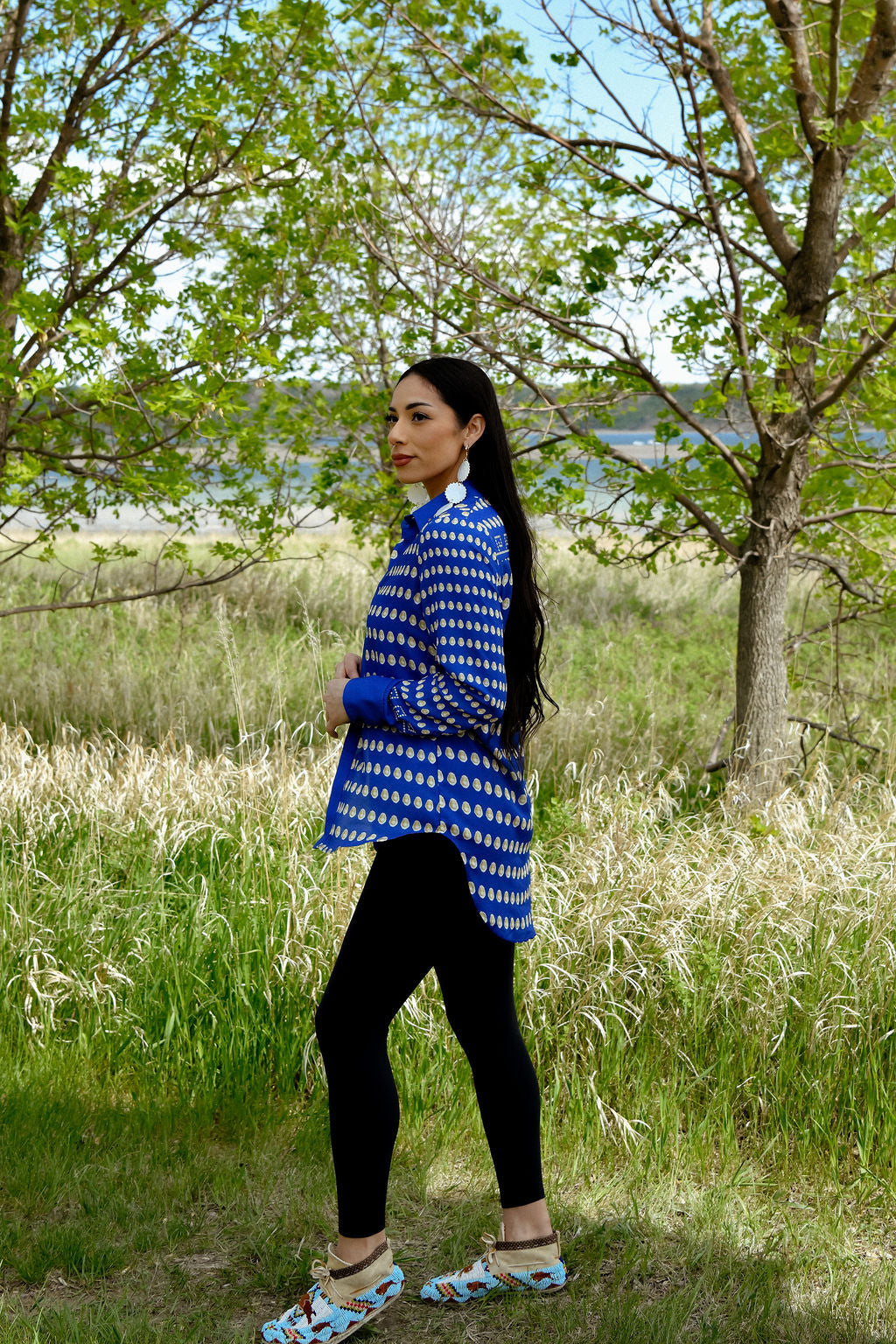 Cowrie Chiffon Button Blouse