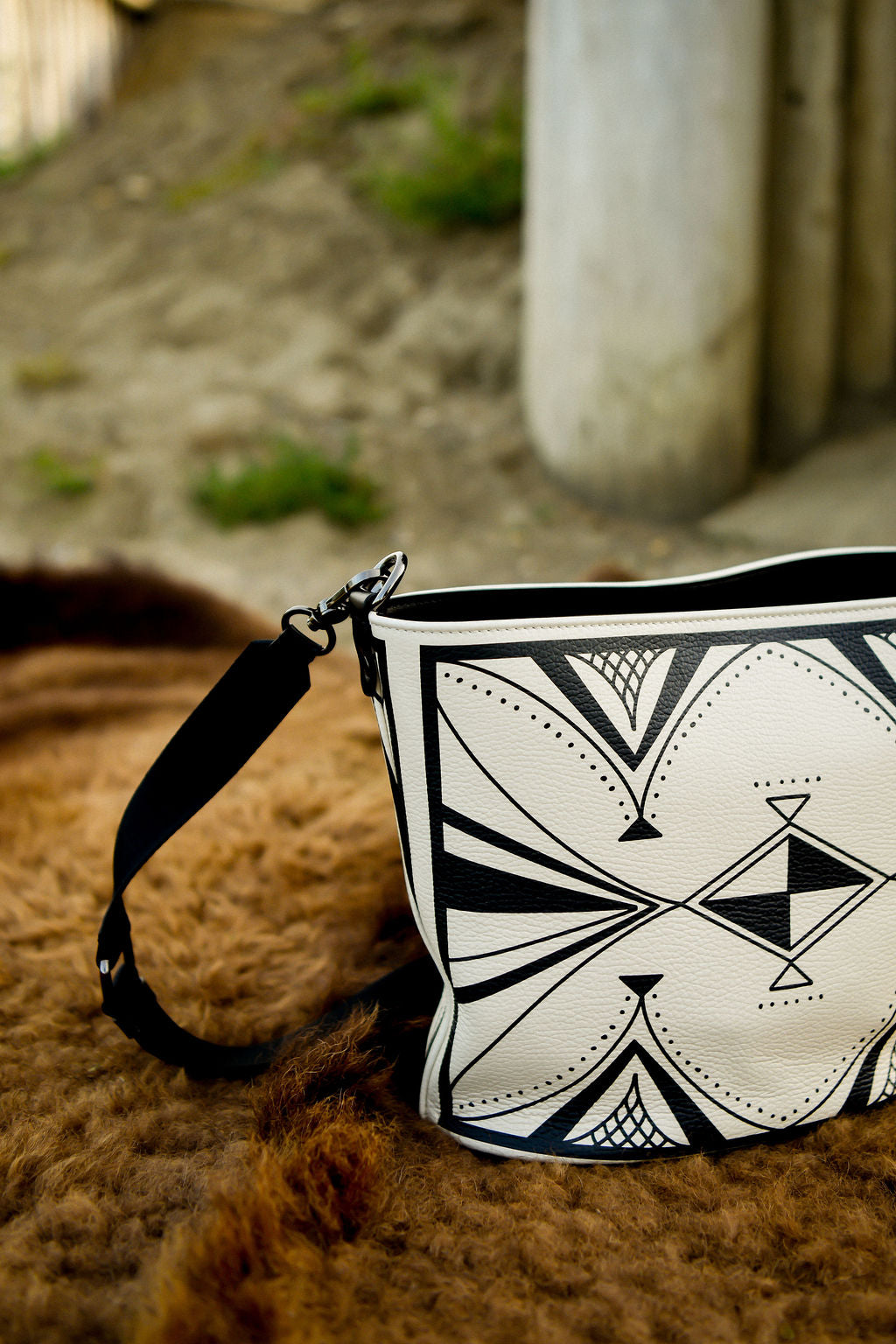 Parfleche Lines Leather Crossbody (Made to Order)