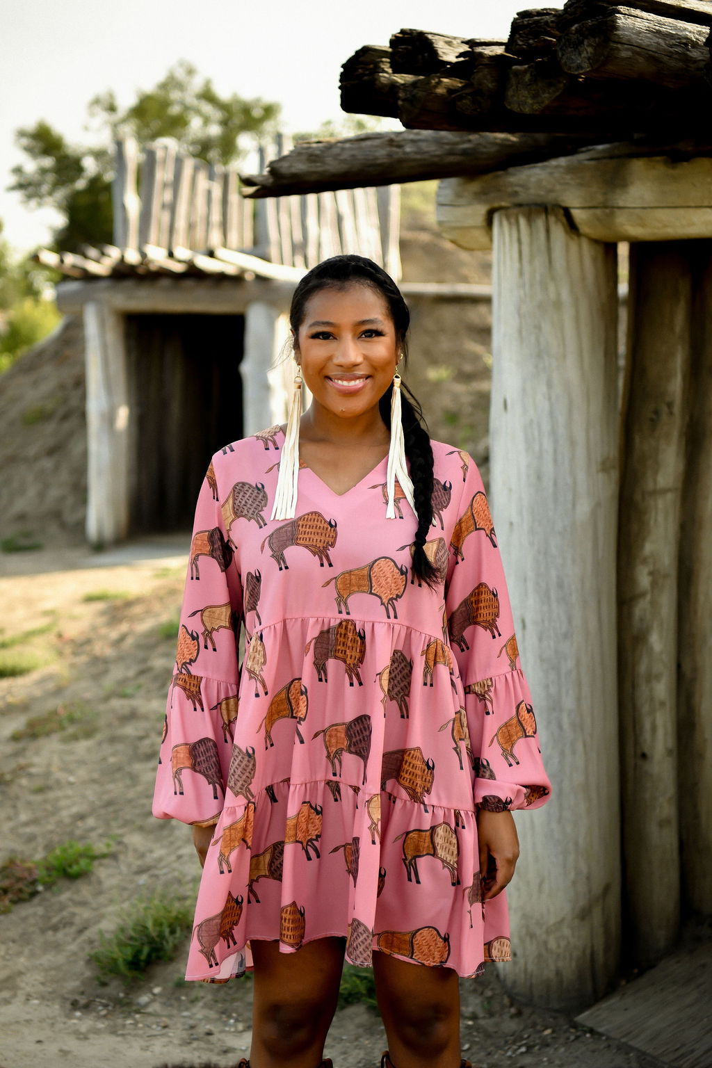Bison Tiered Dress