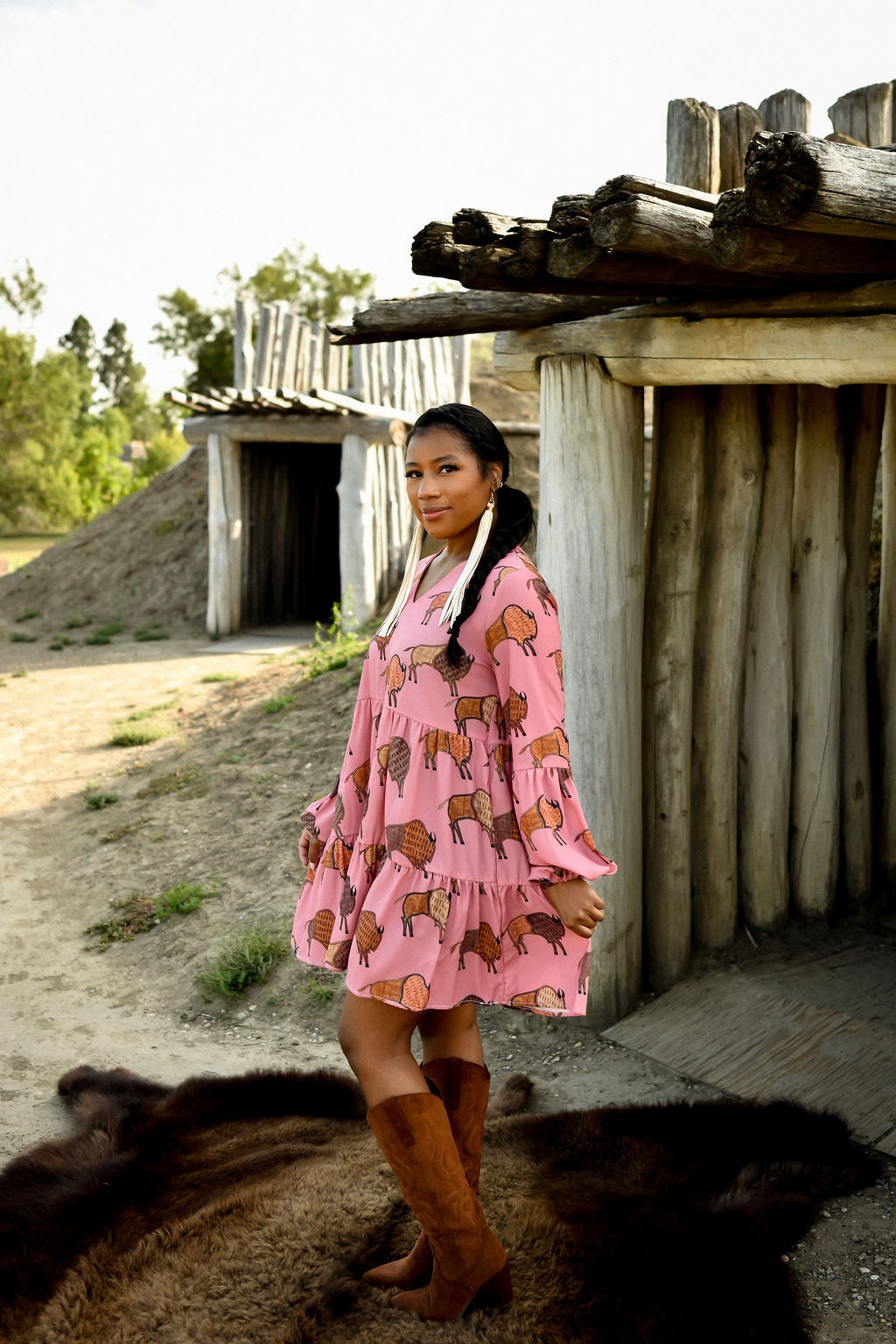 Bison Tiered Dress