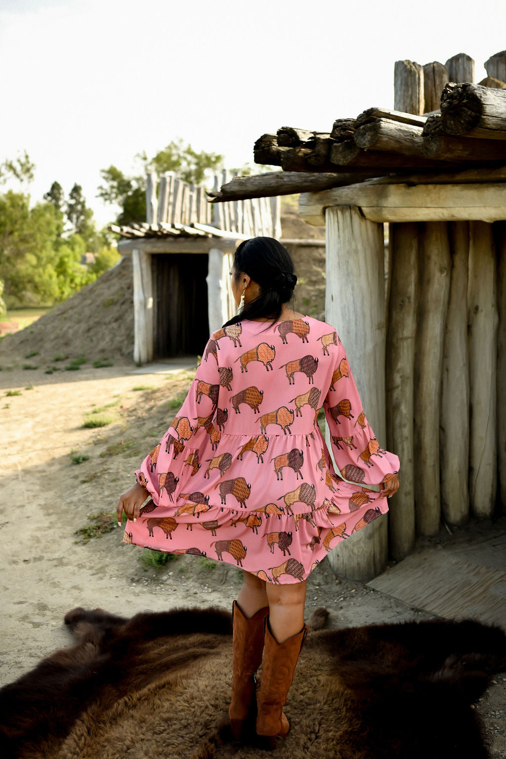 Bison Tiered Dress