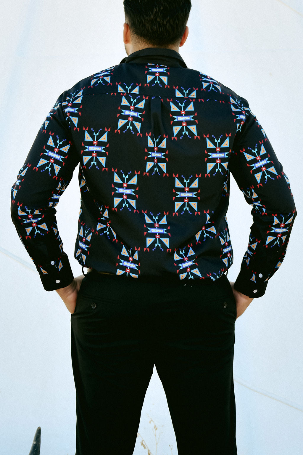 Geometric Pattern Button Up