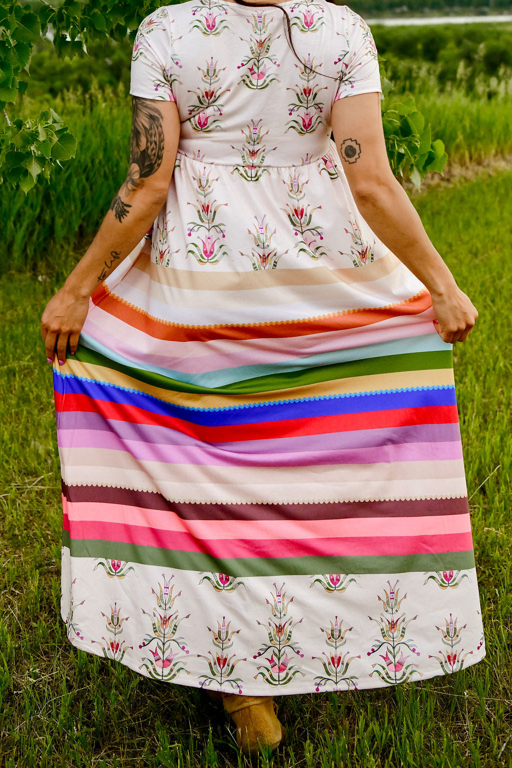 Floral Ribbons Maxi Dress