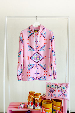 Pink Geometric Hoodie