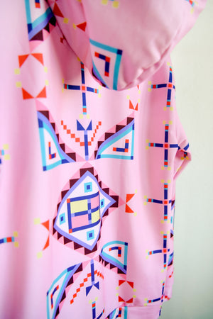 Pink Geometric Hoodie