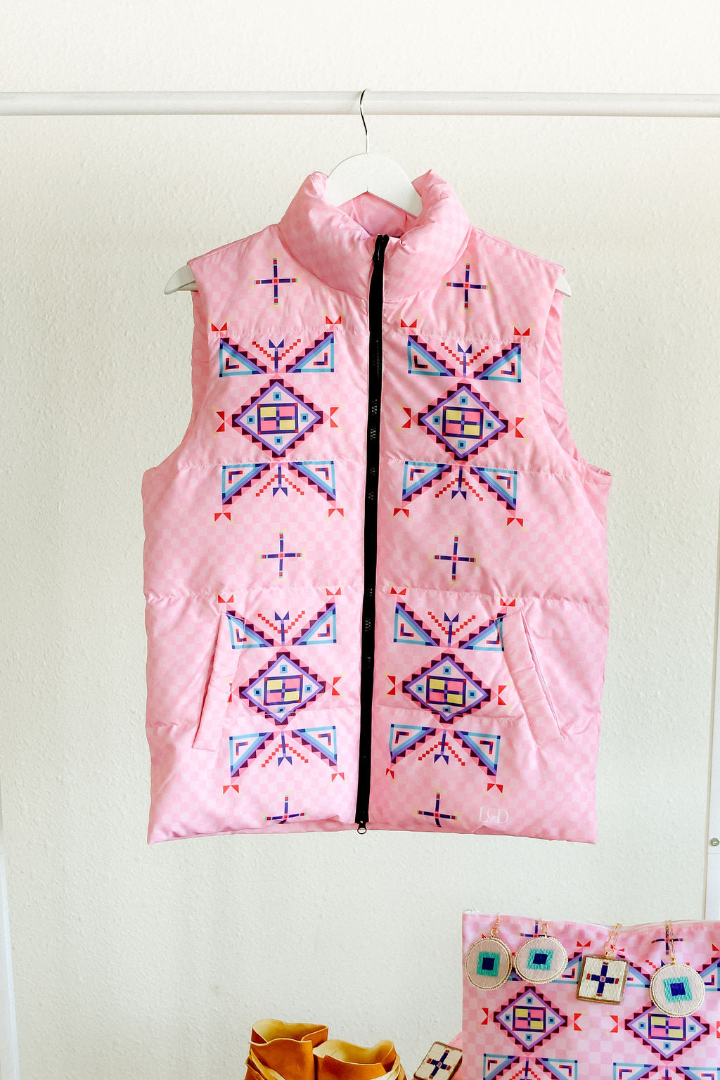 Geometric Down Puffer Vest